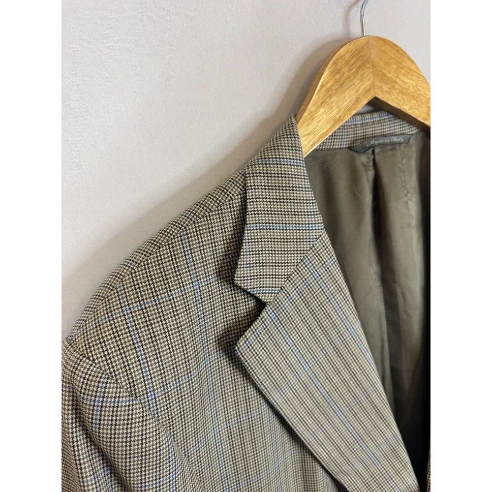 Canali Mens 40R Wool Blazer Sport Coat Glen Check Plaid Italy Harry Rosen